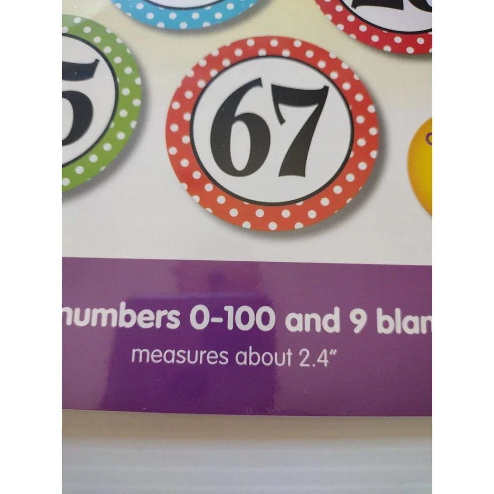 Teacher Created‎ Resources 110 Non Adhesive Cards Polka Dots Number